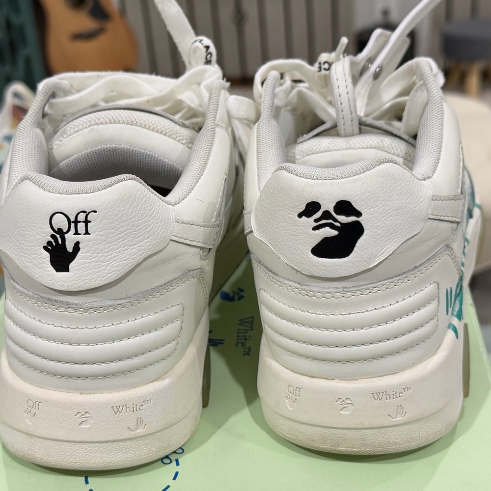 Neiman Marcus Off-White collab White,Black and turquoise Sneakers